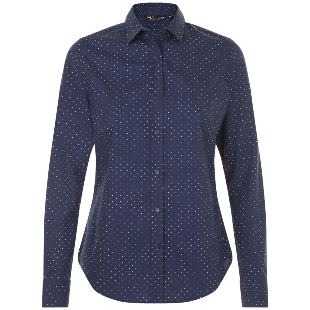 Рубашка женская Becker Women, темно-синяя с белым с логотипом