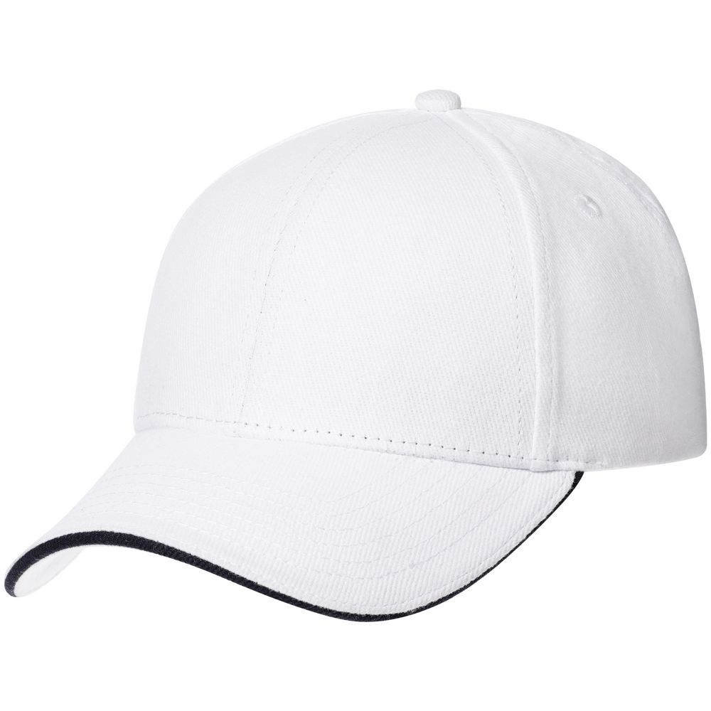 Бейсболка Spiker, белая с темно-синим с логотипом