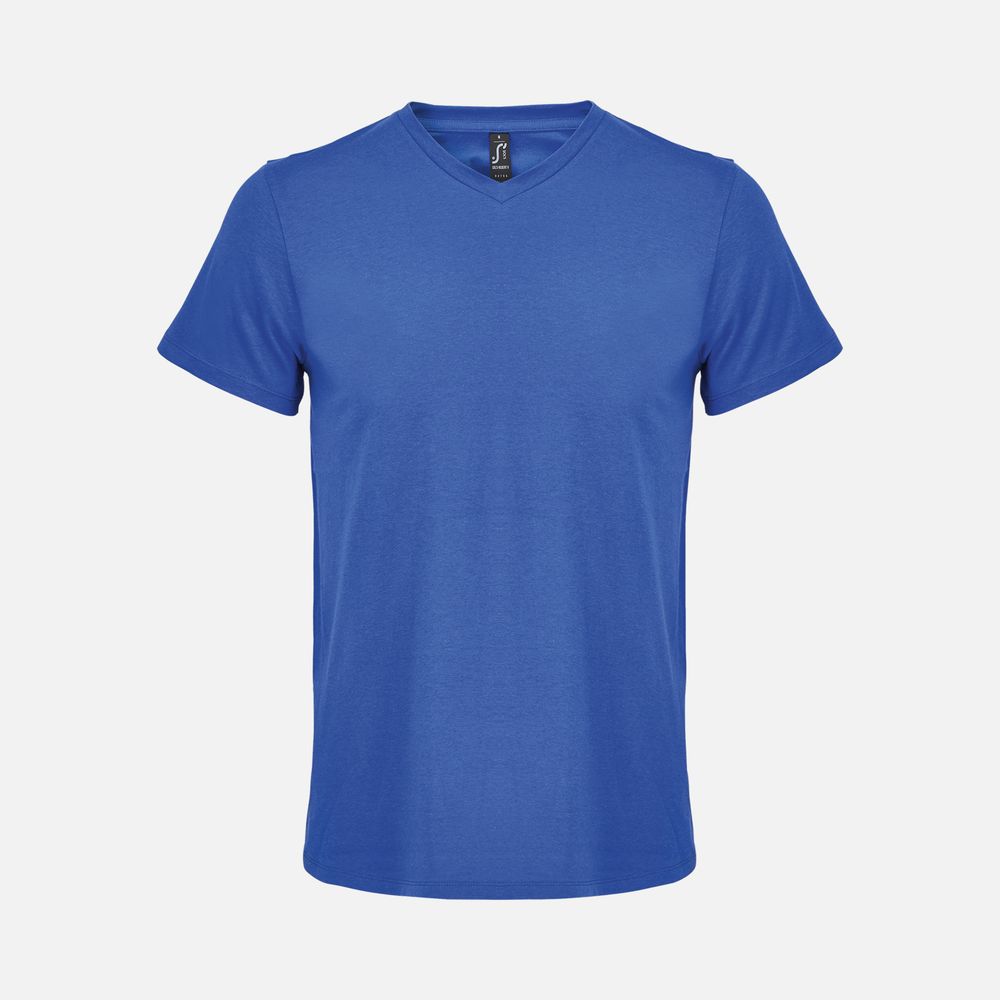 Футболка унисекс Regent с V-образным вырезом, ярко-синяя (royal) с логотипом