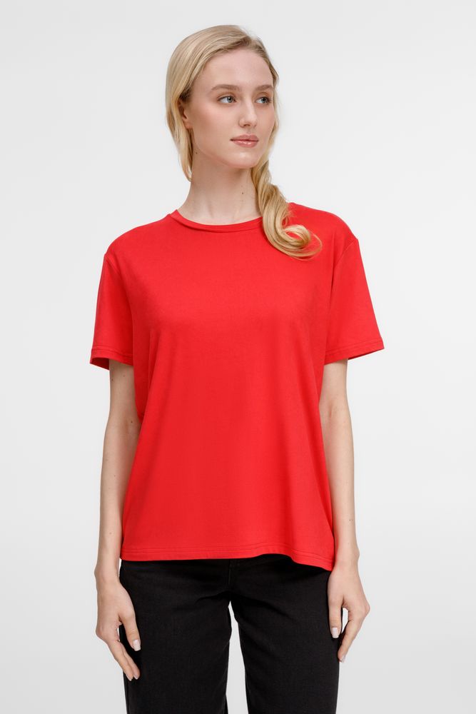 Футболка унисекс Senti, красная с логотипом