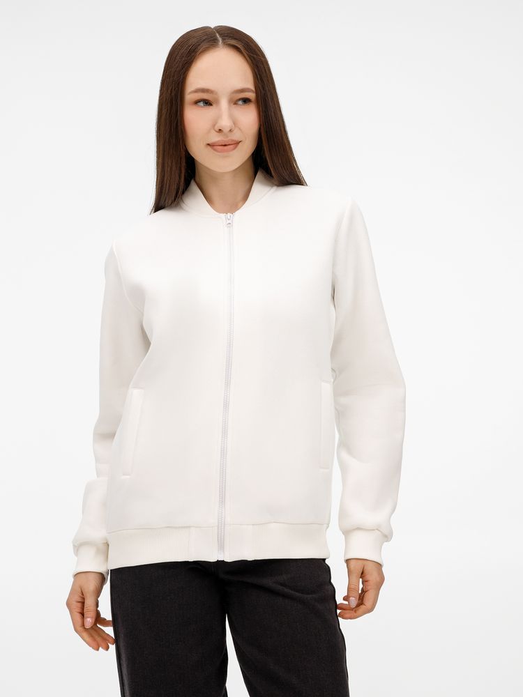 Бомбер унисекс Estado, молочно-белый с логотипом