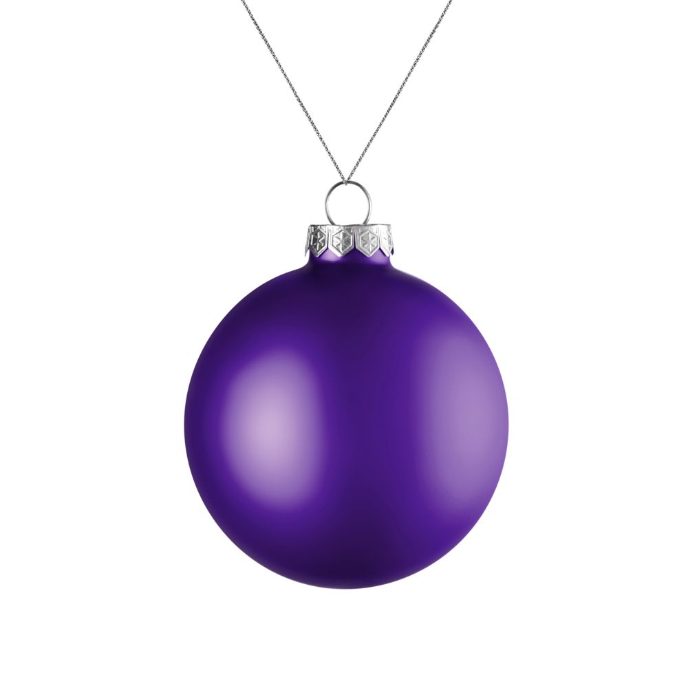 Елочный шар Finery Matt, 8 см, матовый фиолетовый с логотипом