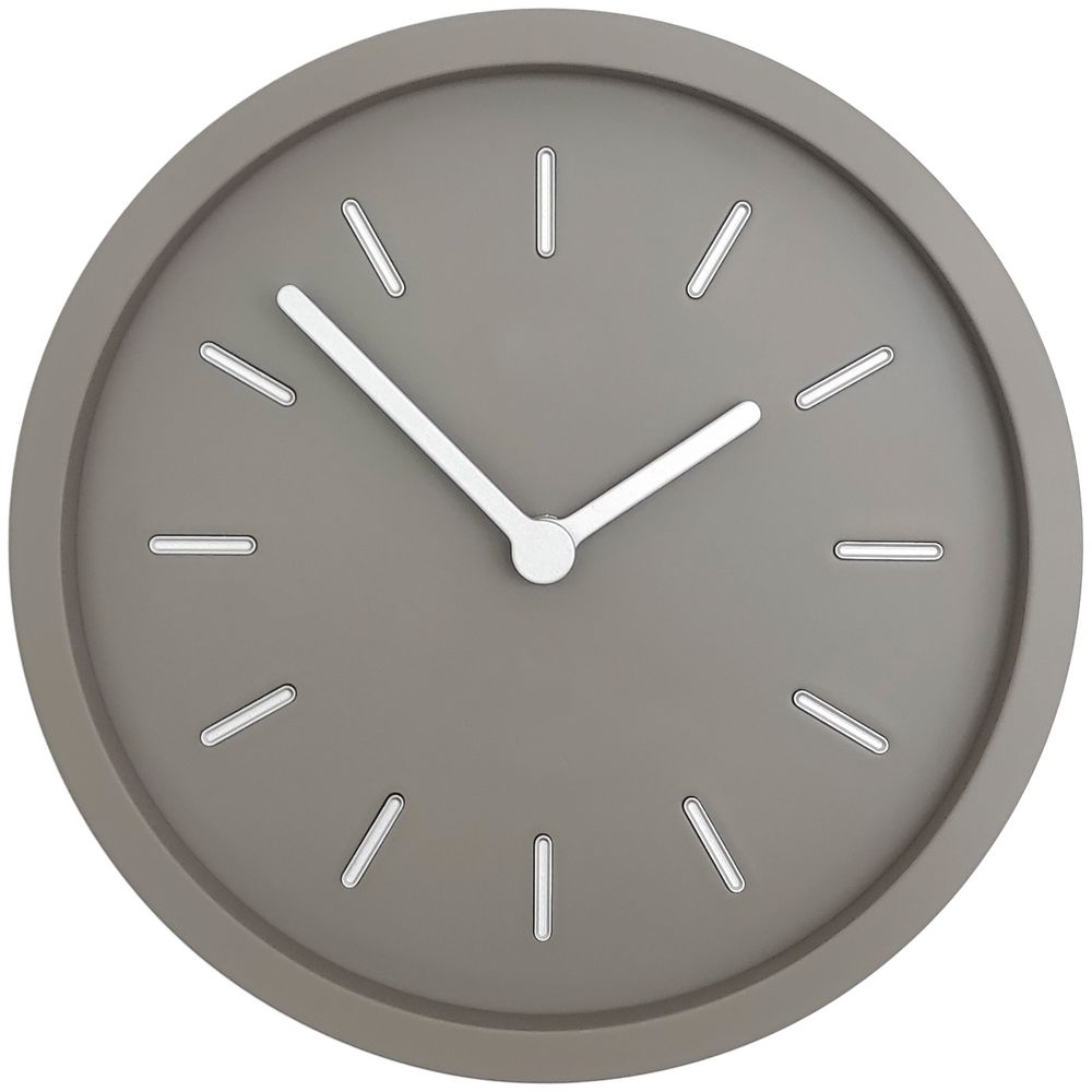 Часы настенные Bronco Sophie, серо-бежевые с логотипом