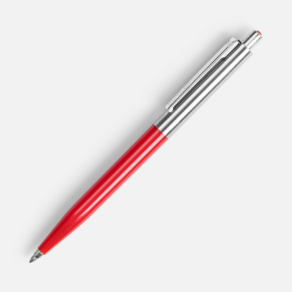 Ручка шариковая Senator Point Metal, ver.2, красная с логотипом