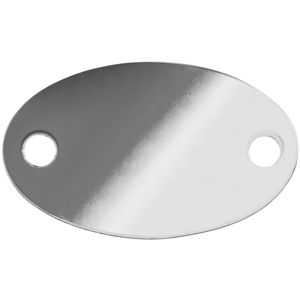 Шильдик металлический Alfa Oval, серебристый глянцевый с логотипом