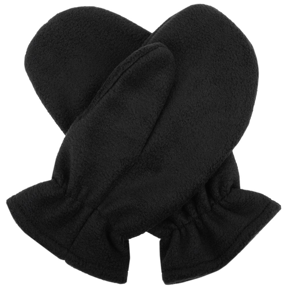 Варежки Fleecy, черные с логотипом