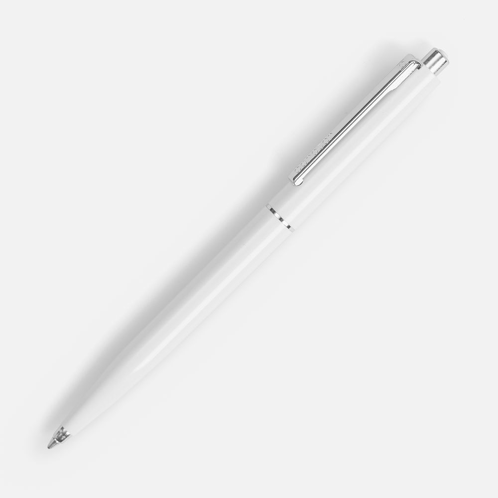 Ручка шариковая Senator Point, ver.2, белая с логотипом