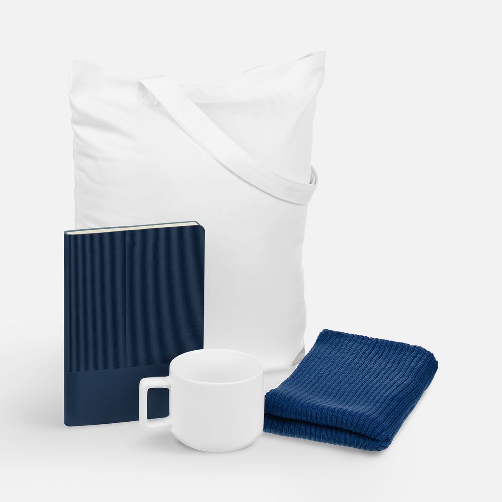 Набор Warm Vale, синий с логотипом