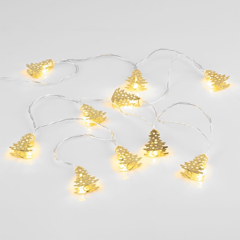 Светодиодная гирлянда Golden Lights, золотистая с логотипом