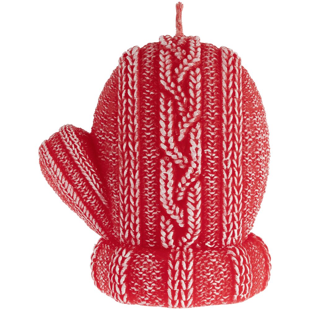 Свеча Kniteam, варежка, красная с логотипом