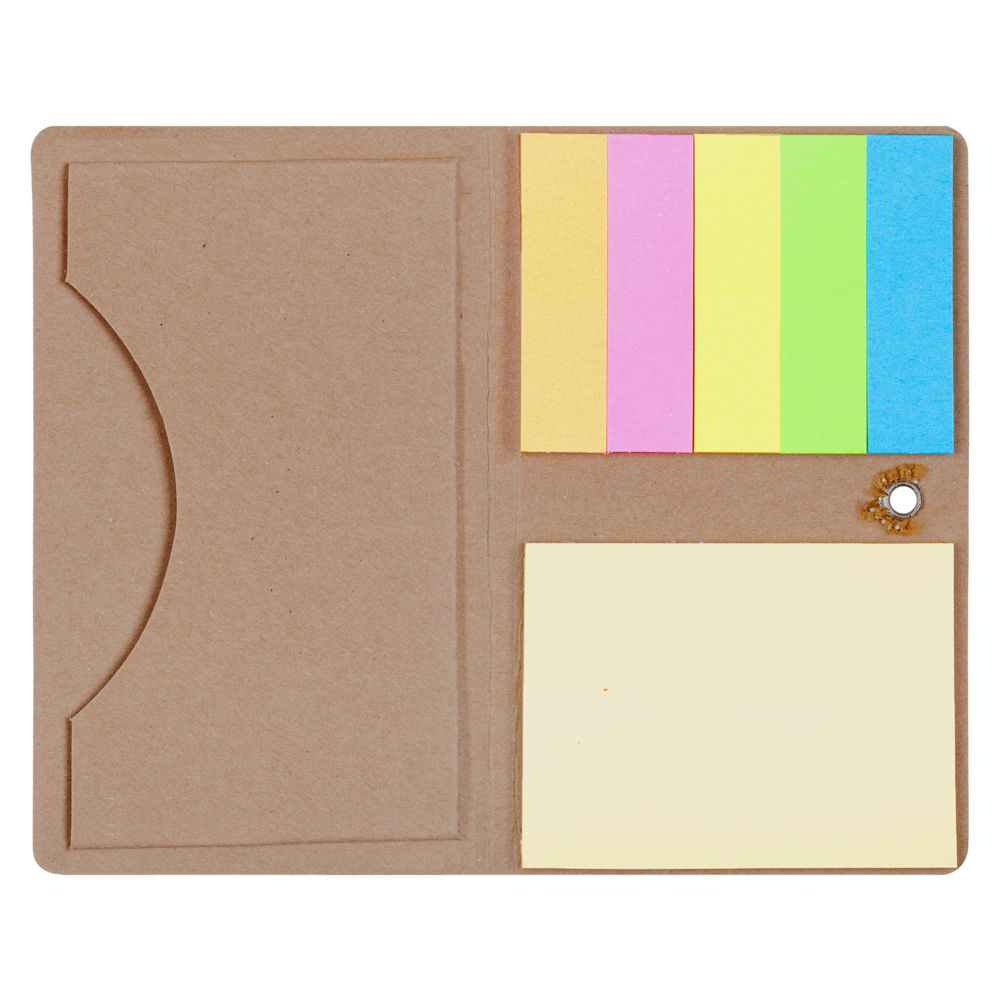 Футляр для визитки Eco Holder со стикерами, крафт с логотипом