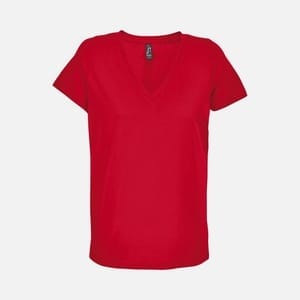 Футболка женская Regent Women с V-образным вырезом, красная с логотипом