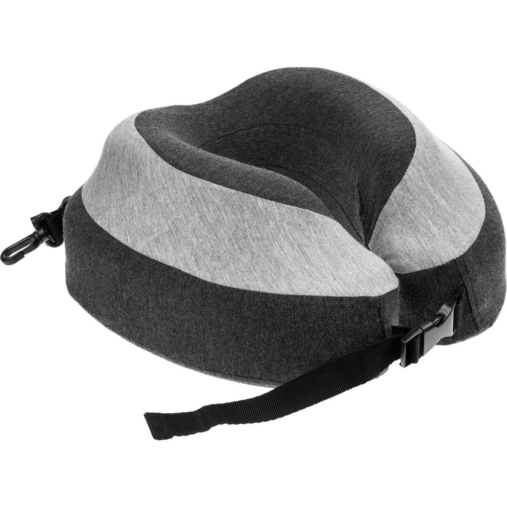 Дорожная подушка Piligrim, серая с логотипом