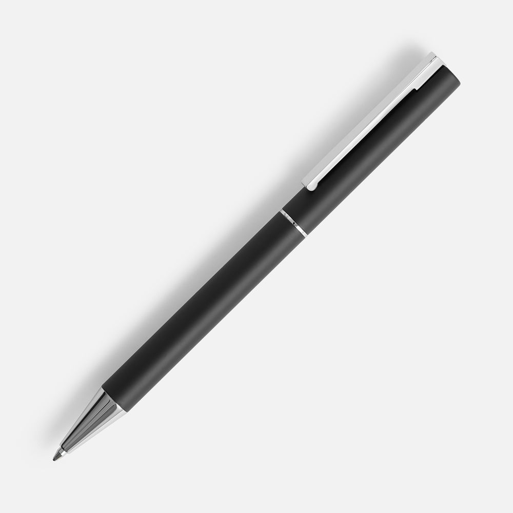Ручка шариковая Blade Soft Touch, черная с логотипом