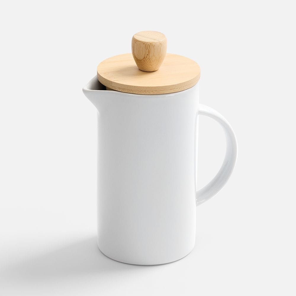 Френч-пресс Ceramero, белый с логотипом