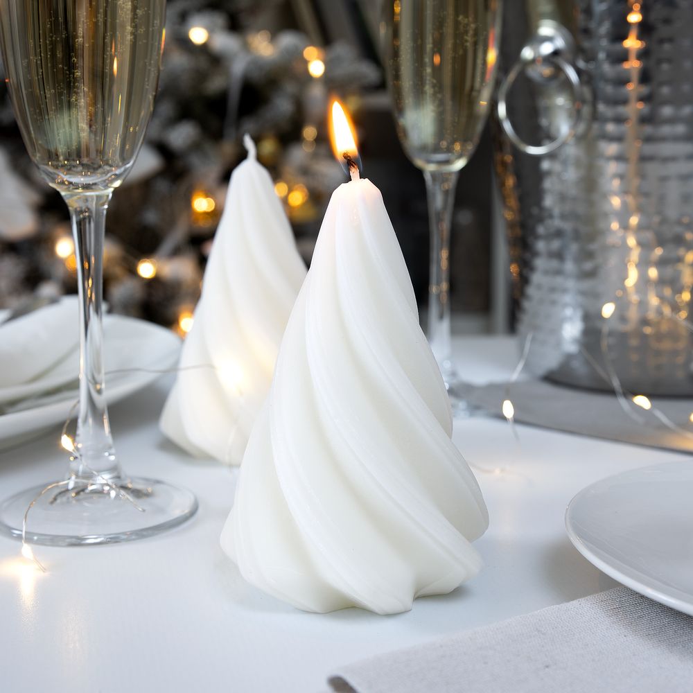 Свеча Sparklet, белая с логотипом