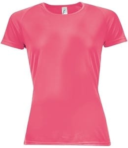 Футболка женская Sporty Women 140, розовый коралл с логотипом