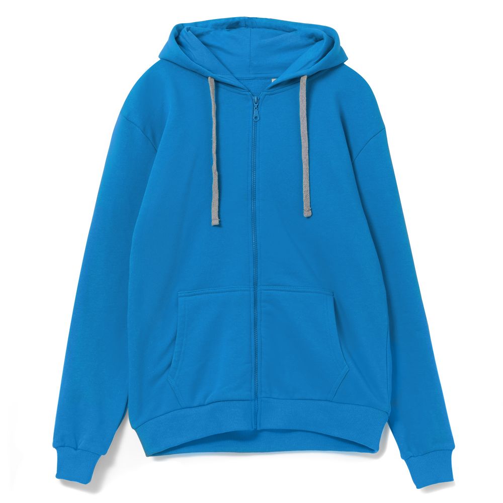 Толстовка на молнии с капюшоном Siverga, бирюзовая с логотипом