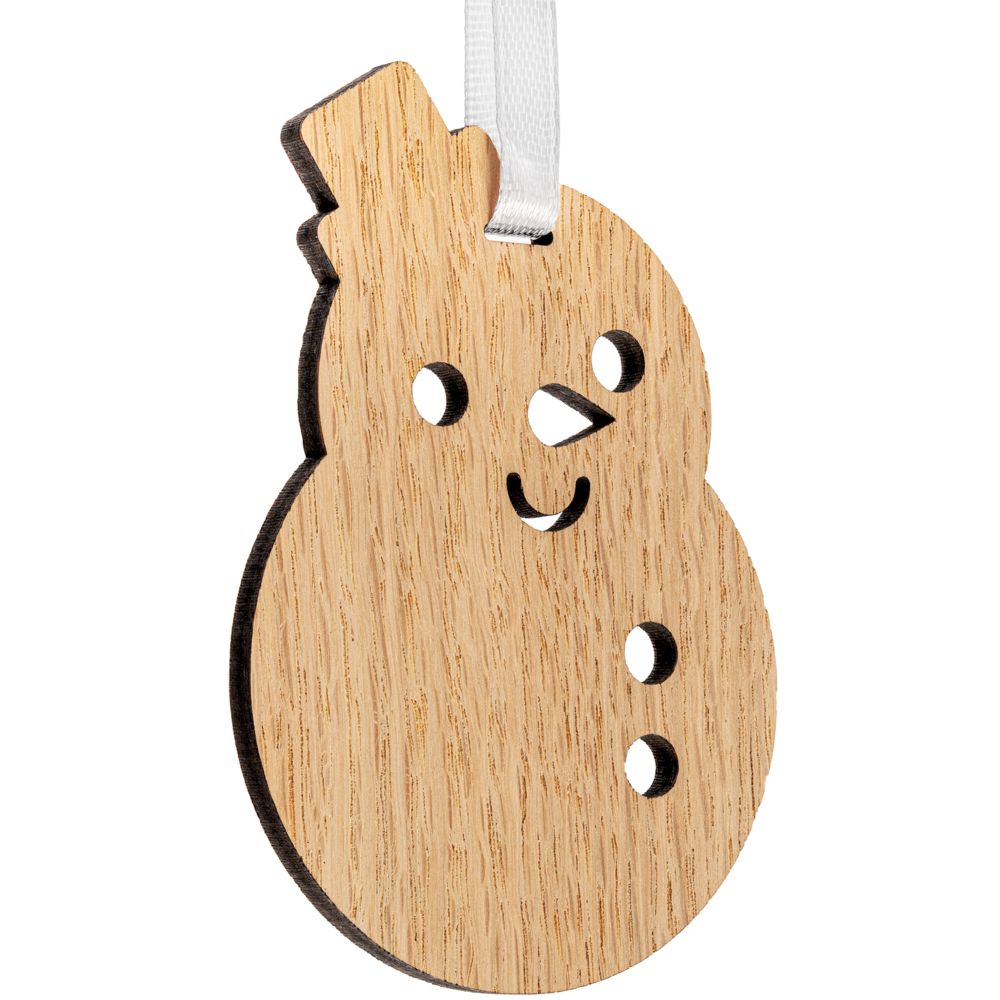 Деревянная подвеска Christmate, снеговик с логотипом