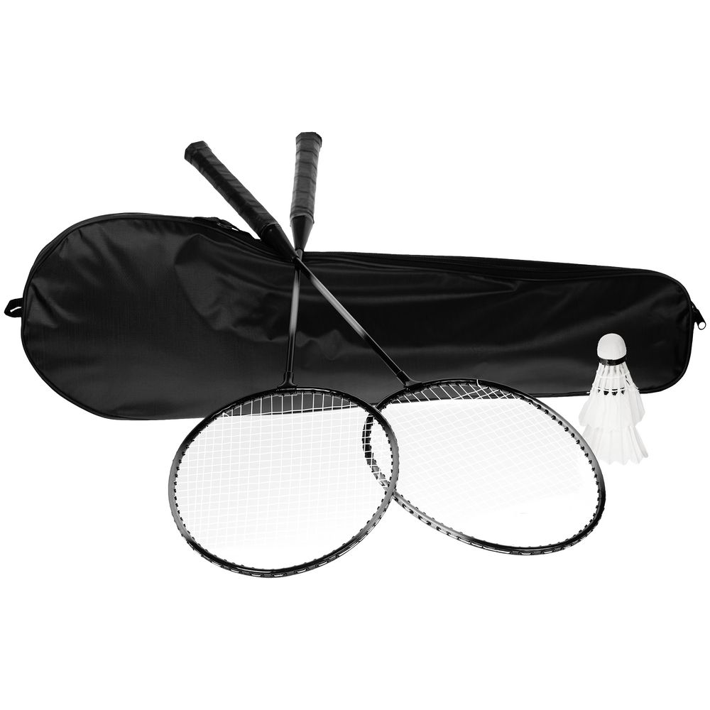 Набор для игры в бадминтон Gloucester, черно-серый с логотипом