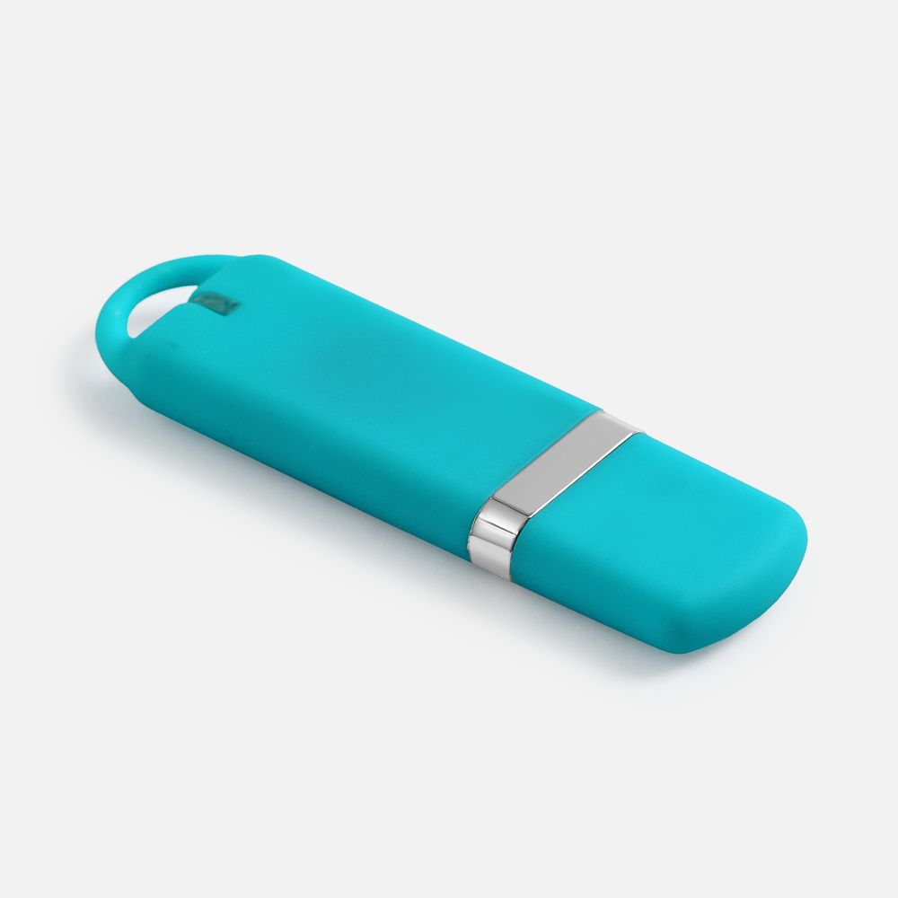 Флешка Memo, 8 Гб, бирюзовая с логотипом