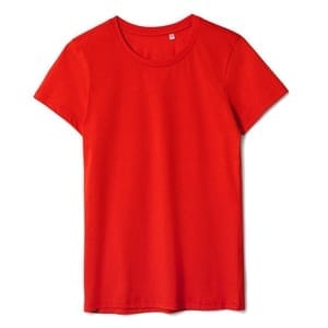 Футболка женская T-bolka Lady, красная с логотипом