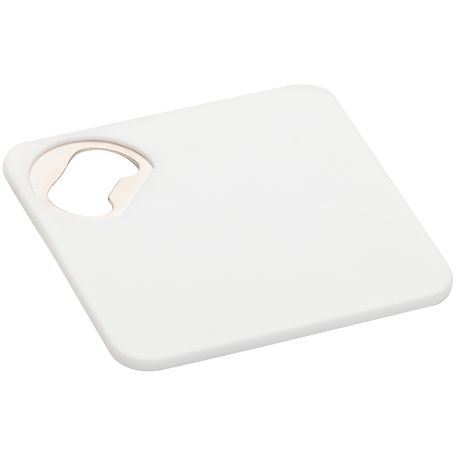 Костер с открывашкой для бутылок Bartender, белый с логотипом