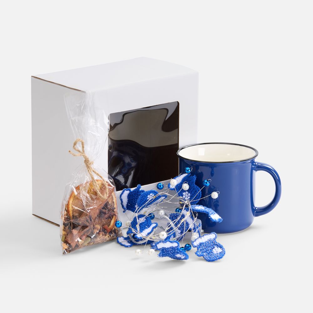 Набор Warm Holly, синий с логотипом