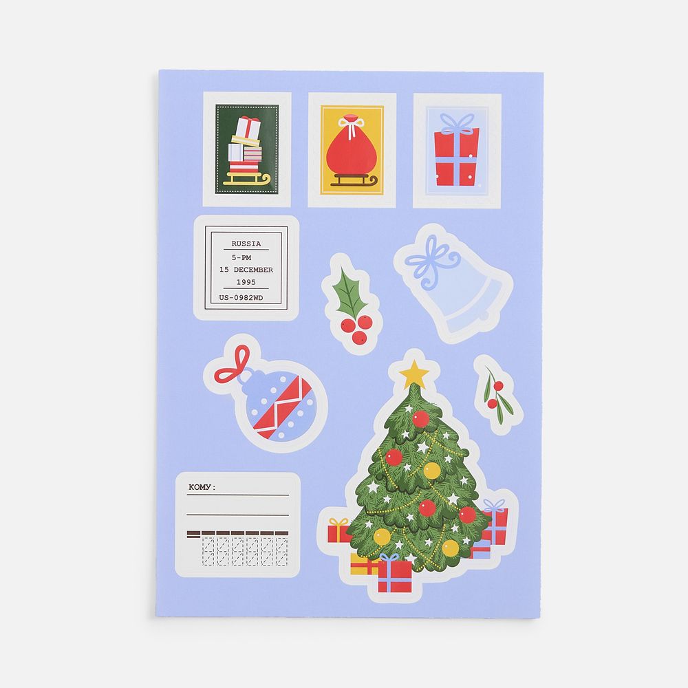 Стикерпак бумажный Thematik, новогодний с логотипом