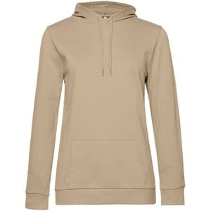 Толстовка с капюшоном женская Hoodie, бежевая с логотипом