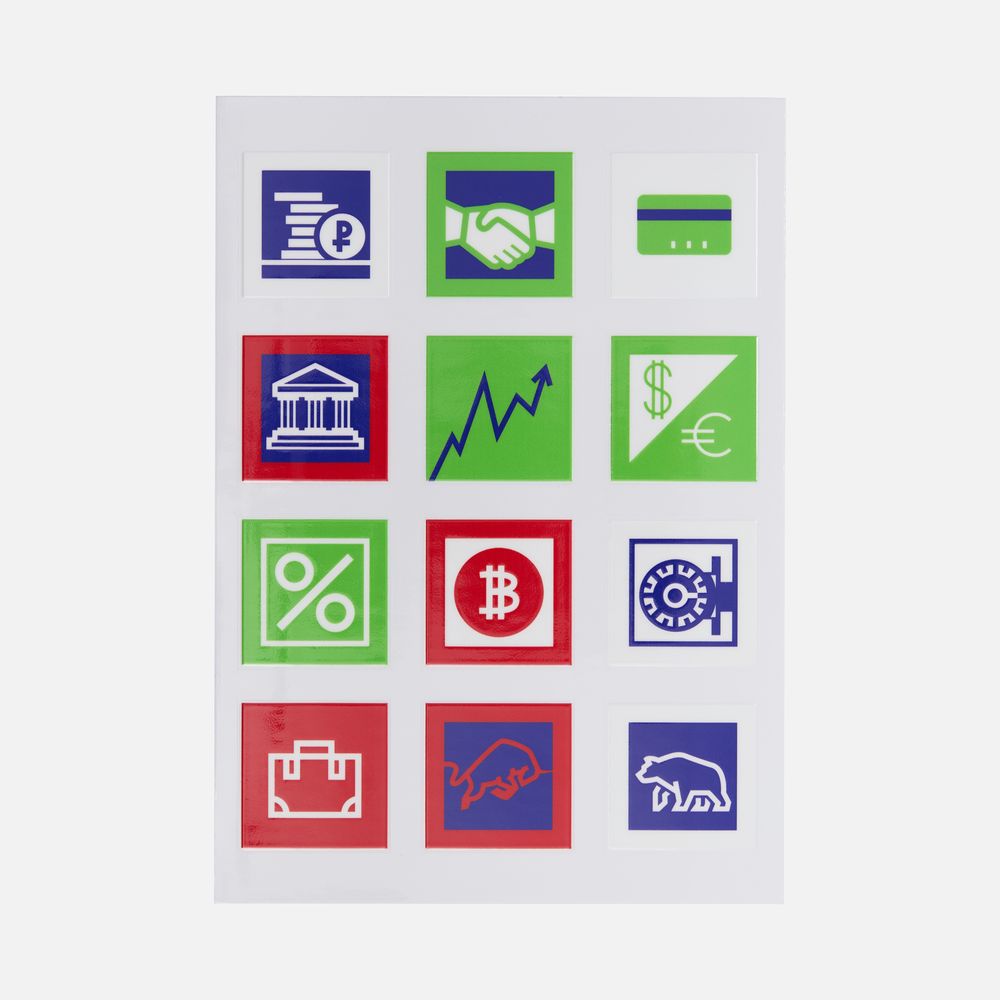 Стикерпак UV-DTF Industry, финансы с логотипом