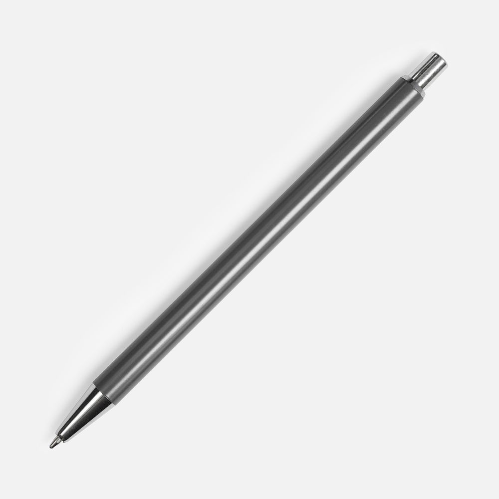 Ручка шариковая Slim Beam, серая с логотипом