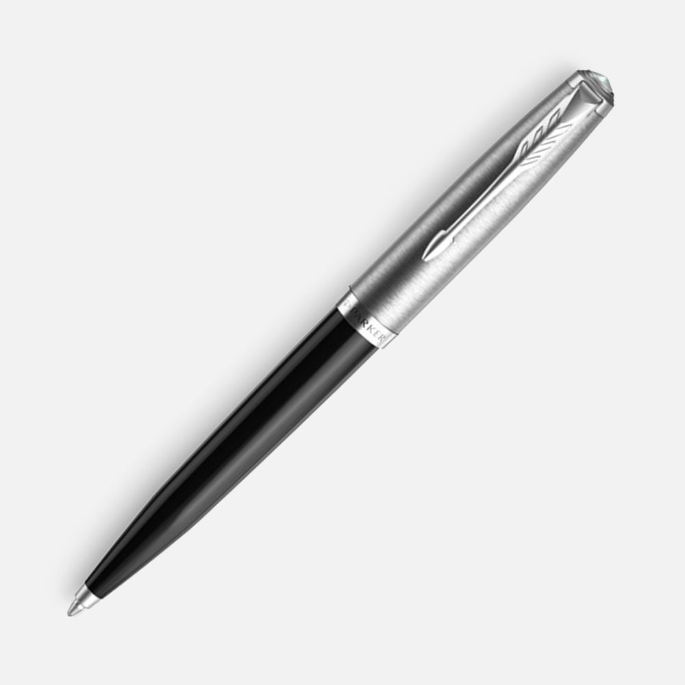 Ручка шариковая Parker 51 Black CT, черная с логотипом