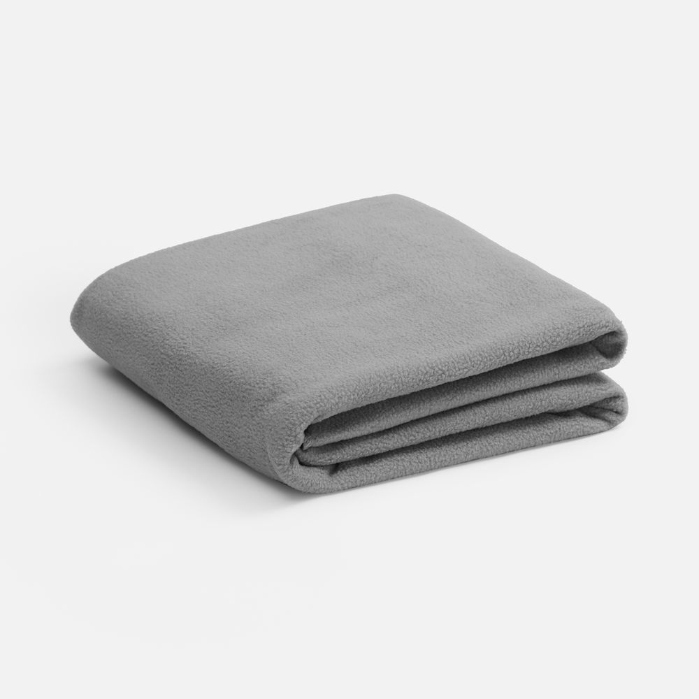 Флисовый плед Warm&Peace, серый с логотипом