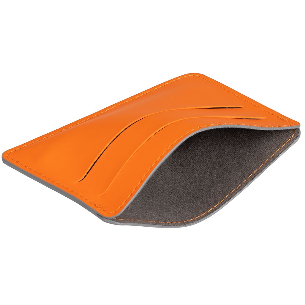 Чехол для карточек Shall Simple, оранжевый с логотипом