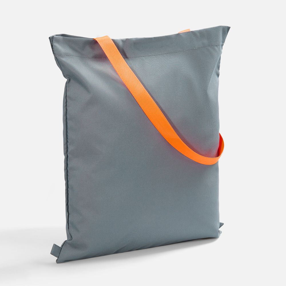 Шопер B3, серый с оранжевыми ручками с логотипом
