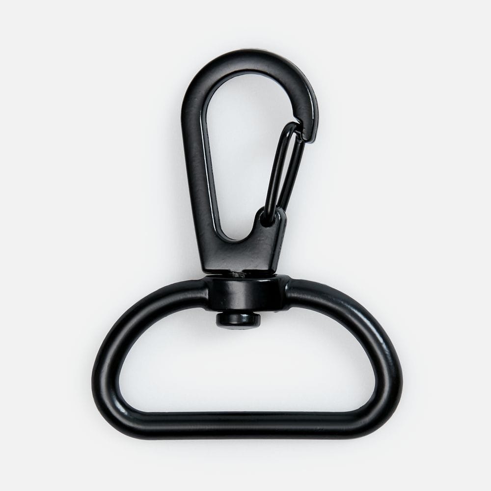 Застежка-карабин Snap Hook, L, черная с логотипом
