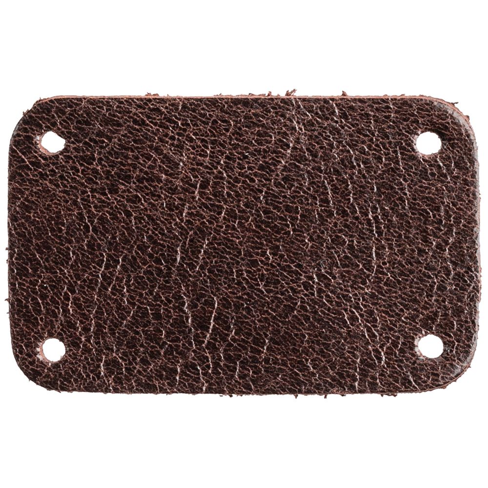 Лейбл кожаный Beta, S, коричневый с логотипом