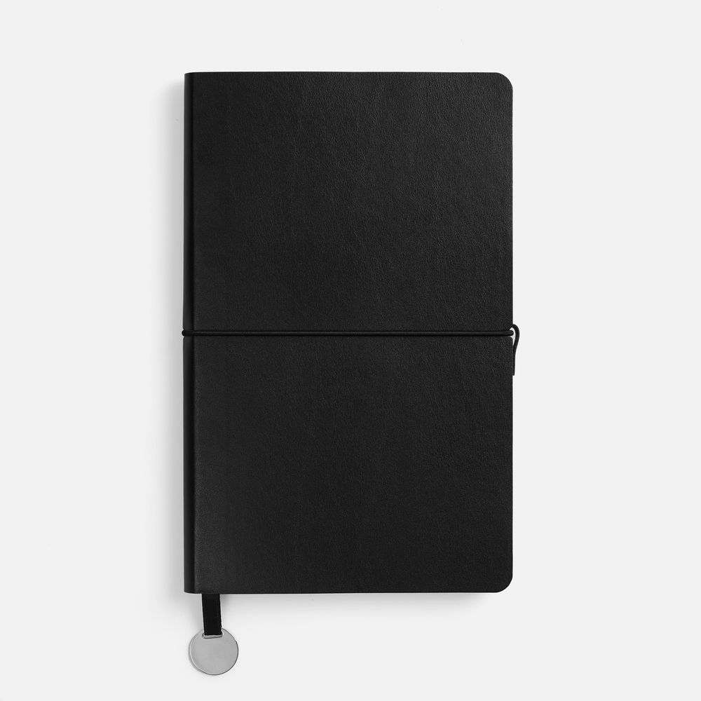 Ежедневник Waltz, недатированный, черный с логотипом