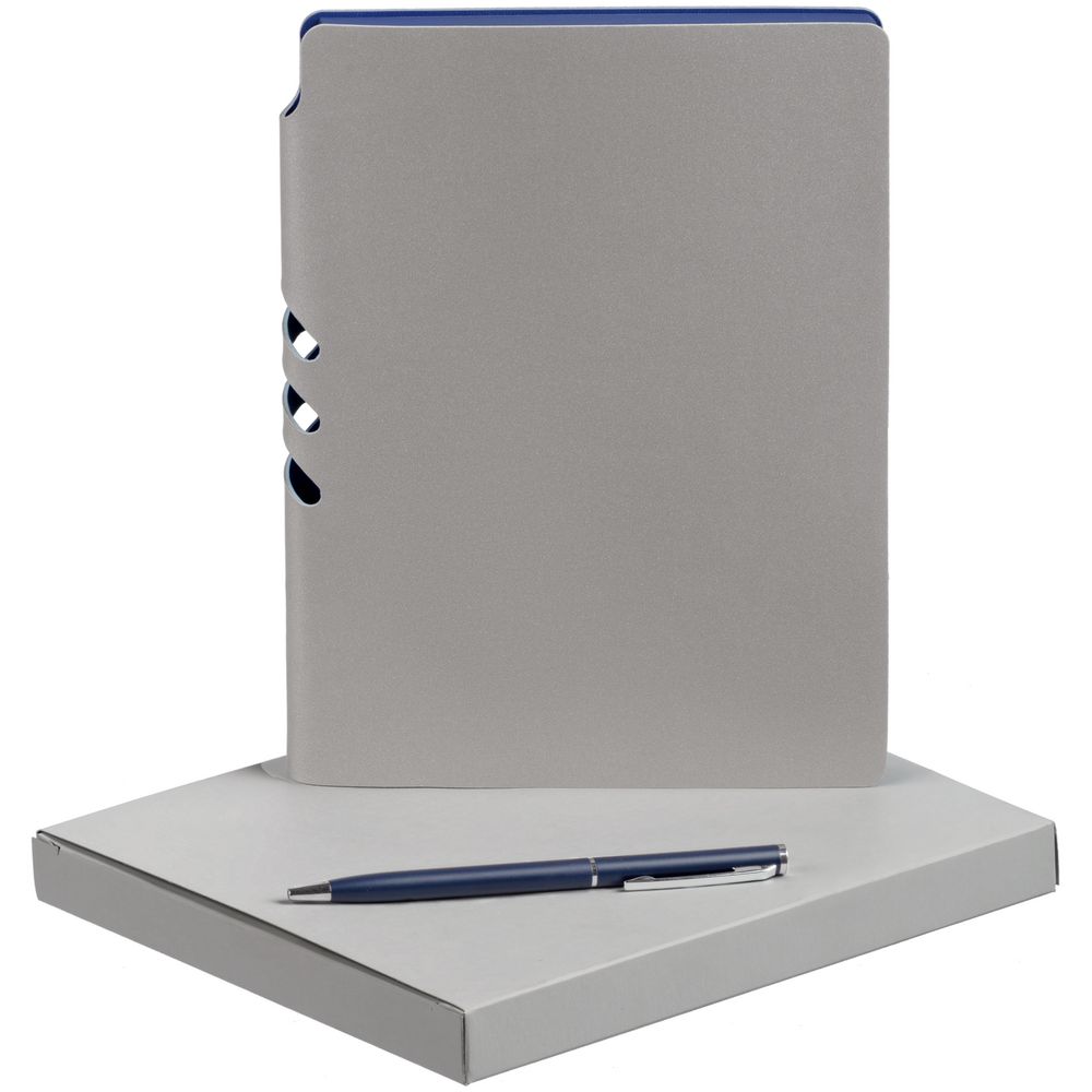 Набор Flexpen, серебристо-синий с логотипом