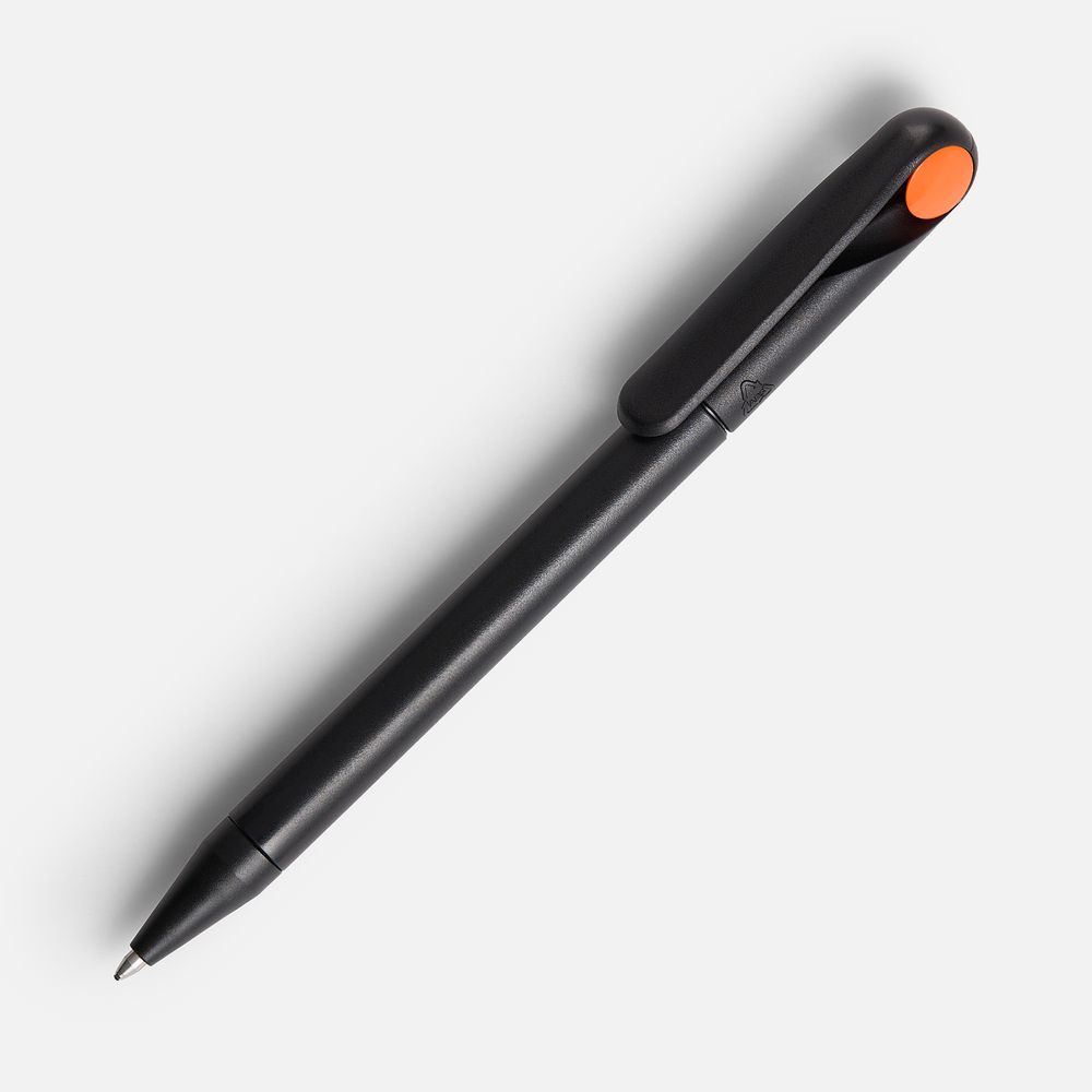 Ручка шариковая Prodir DS1 TMM Dot, черная с оранжевым с логотипом