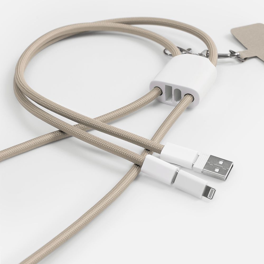 Кабель-ланьярд energyFlex Pro, серый с логотипом