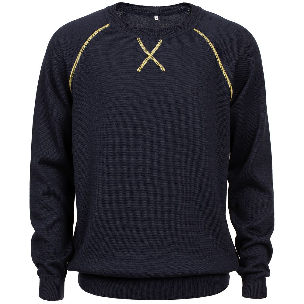 Джемпер Stitch с контрастной отделкой, синий с зеленым с логотипом