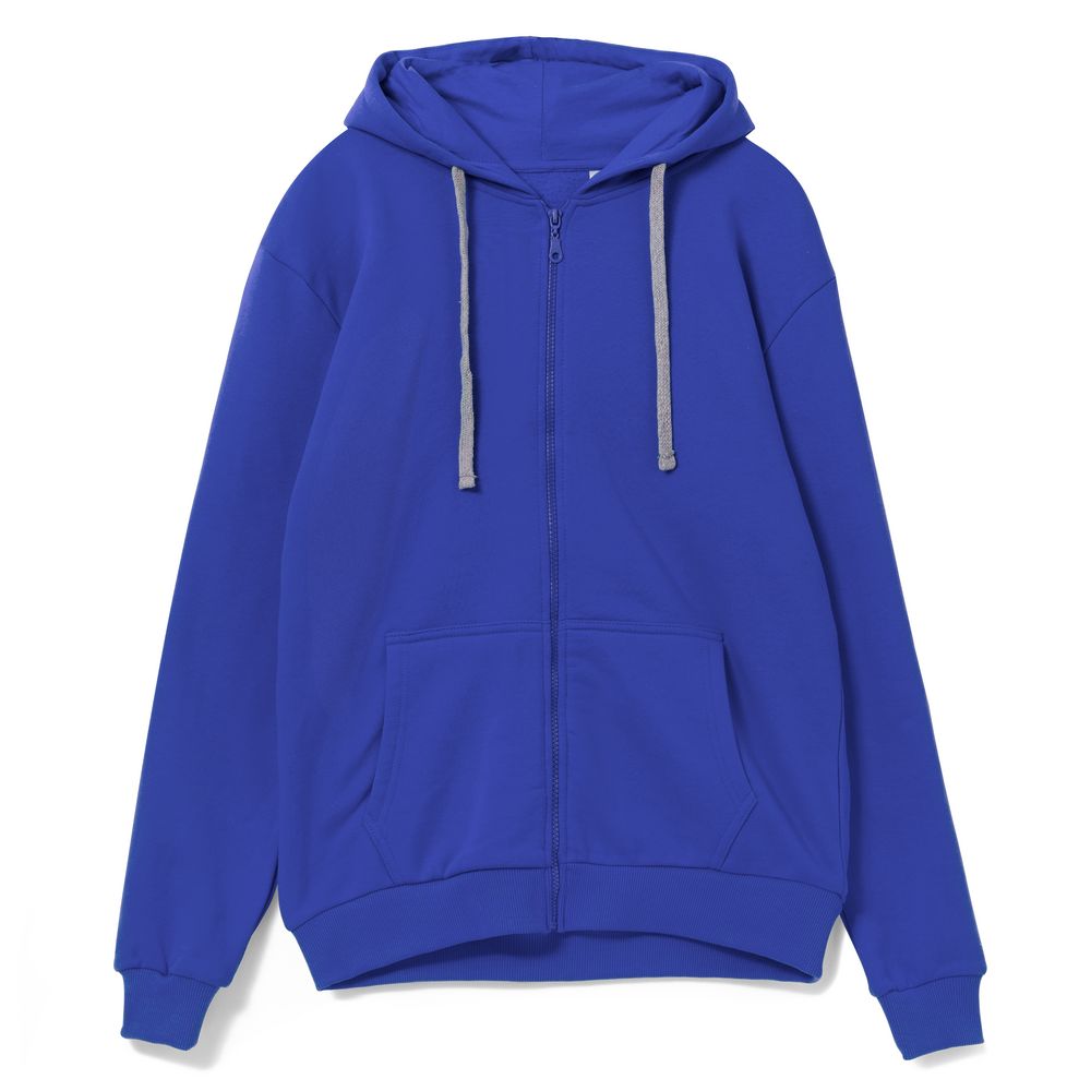 Толстовка на молнии с капюшоном Unit Siverga , ярко-синяя с логотипом