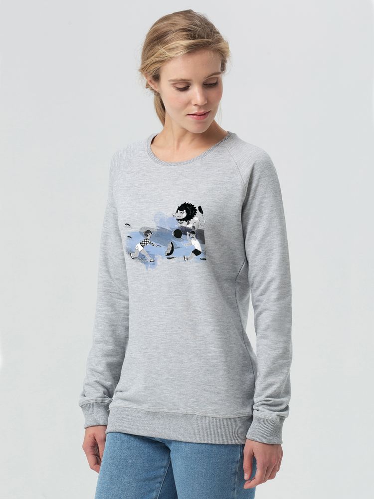 Свитшот женский «Не вы ли были у Невы», серый меланж с логотипом