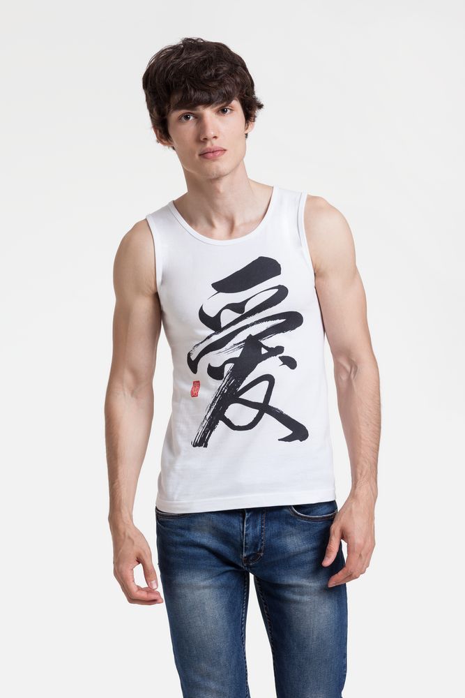 Майка мужская «Вечные ценности. Любовь», белая с логотипом