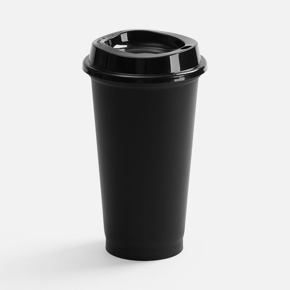 Стакан с крышкой Color Cap, ver.2, черный с логотипом