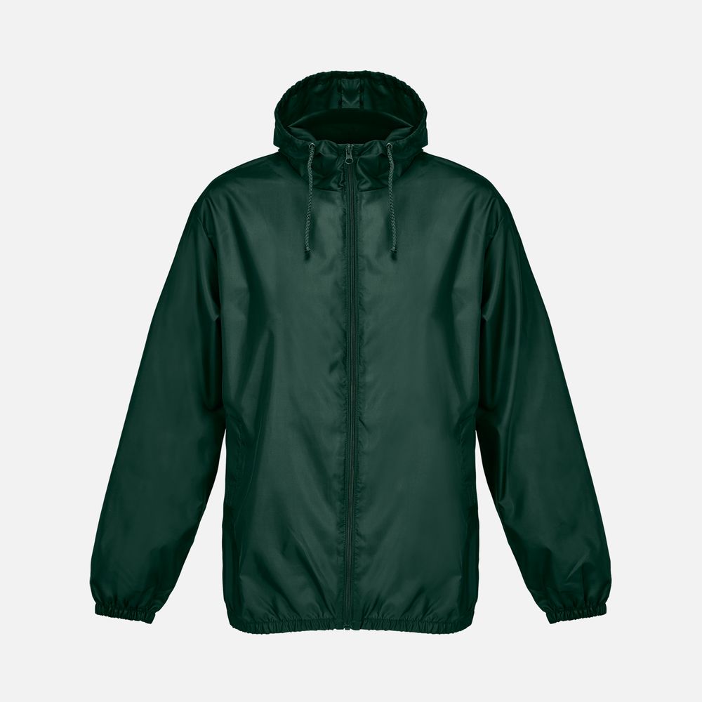 Ветровка унисекс Shield, темно-зеленая с логотипом
