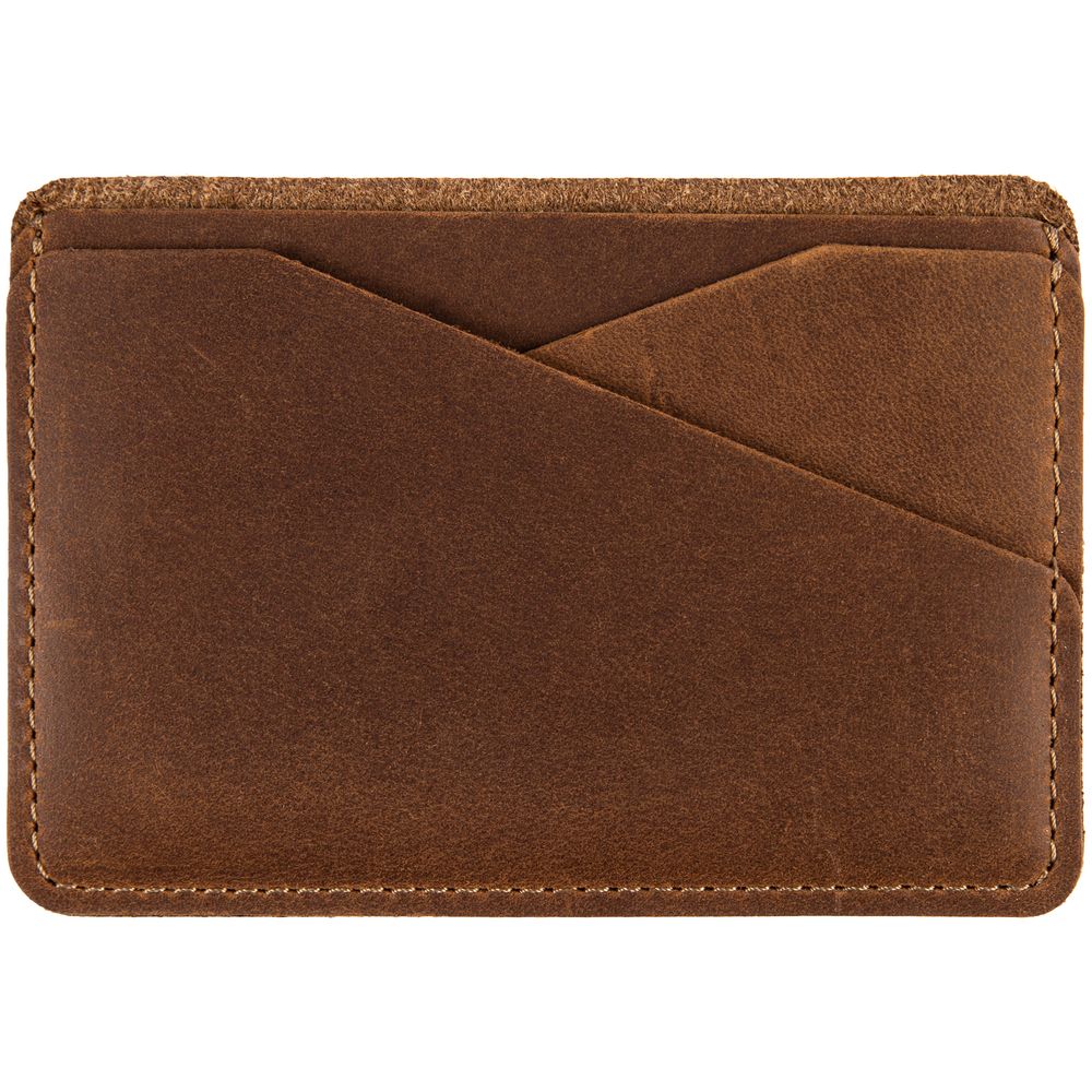 Чехол для карточек inStream, коричневый с логотипом
