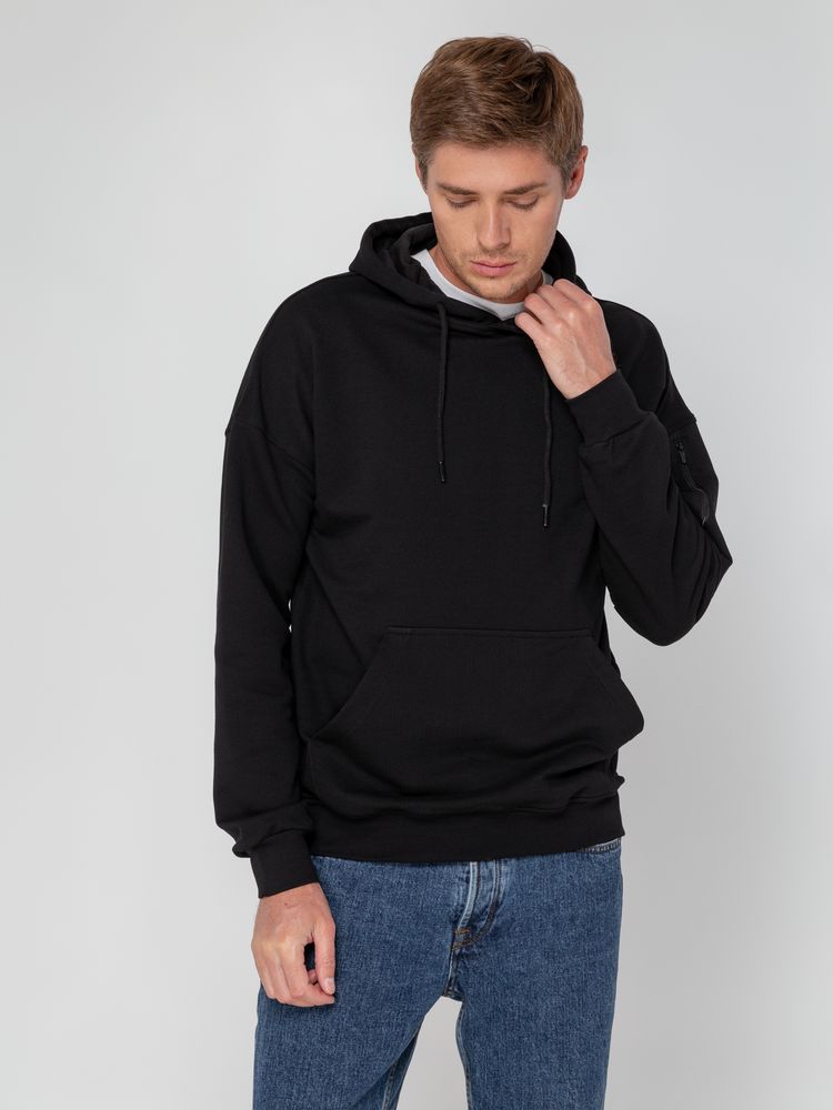 Худи унисекс Hand Some, черное с логотипом